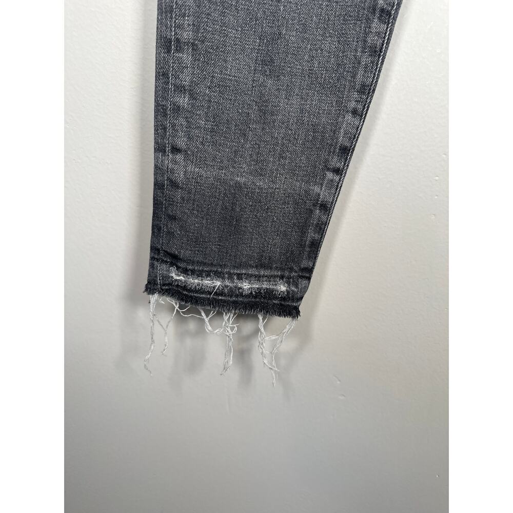 Moussy Vintage Jeans Howa Womens 27 Skinny Light Black Distressed Raw Hem - Picture 5 of 10